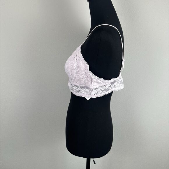Old Navy Long Line Lace Bralette Womens XL in Liliac Ice Wireless Lined Stretch - Picture 2 of 8